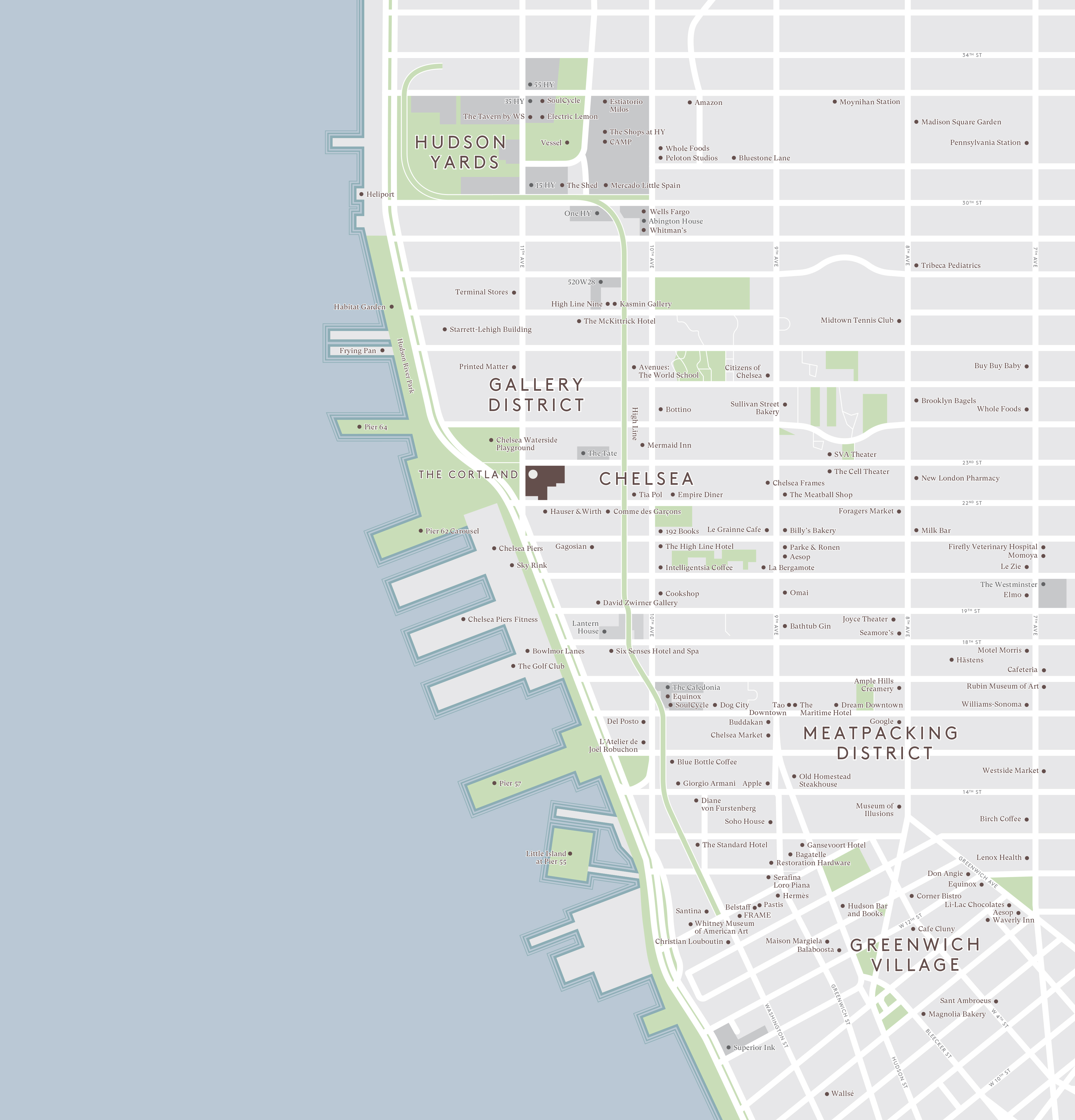 The Cortland West Chelsea Neighborhood Map